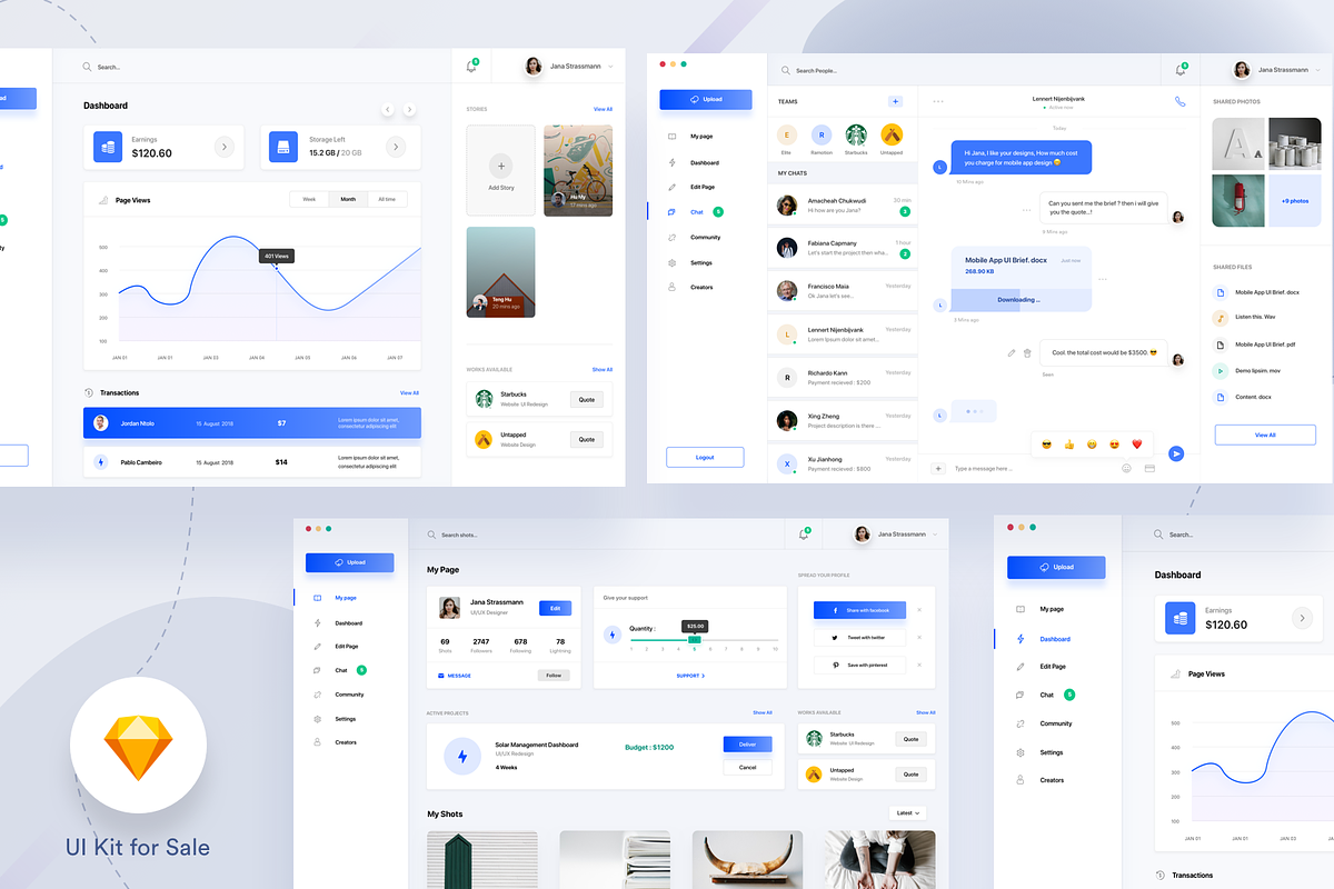 Dashboard template in UI Kits and Libraries - product preview 8