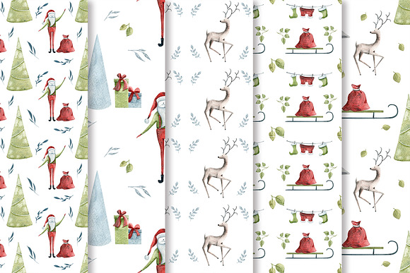 Hello Santa Watercolor clipart in Illustrations - product preview 8