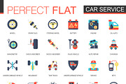 Car service flat icons