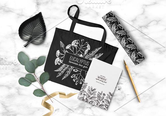 Black Myrtle Design Collection in Illustrations - product preview 7
