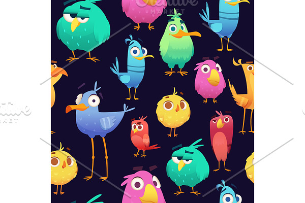 Angry birds pattern. Game parrots