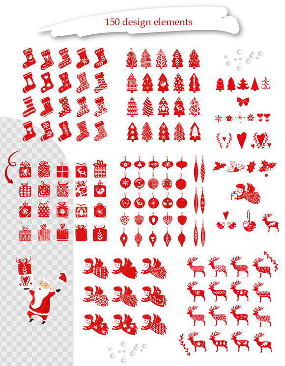 Scandinavian Christmas in red in Objects - product preview 1