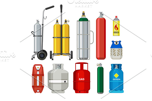 Gas cylinders. Butane helium