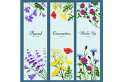 Wildflowers banners. Floral frame