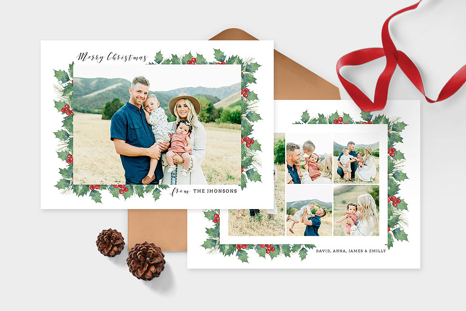 Christmas Photo Card Template -CD090 in Card Templates - product preview 8