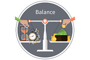Balance in Time is Money Concept
