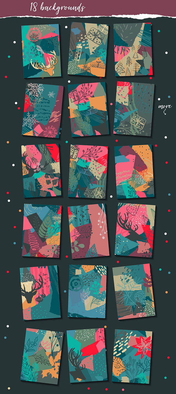 Christmas collage vector set in Patterns - product preview 9