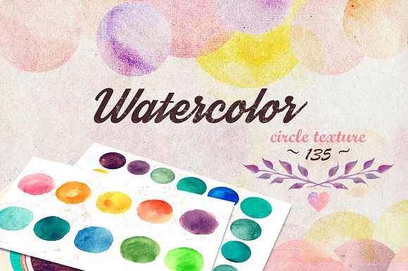 Watercolor circle texture 135 pack in Textures - product preview 3