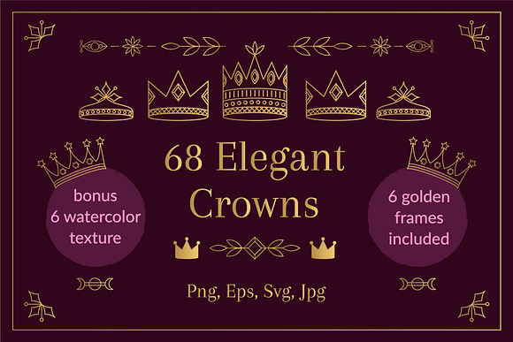 68 Elegant Crowns in Illustrations - product preview 4