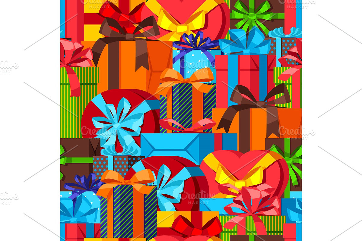 Seamless pattern with gift boxes. in Patterns - product preview 8