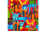 Seamless pattern with gift boxes.
