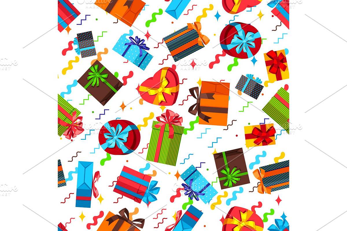 Seamless pattern with gift boxes. in Patterns - product preview 8