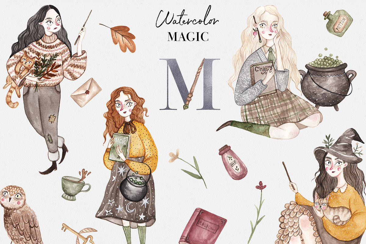 Watercolor Autumn Magic Collection in Illustrations - product preview 8
