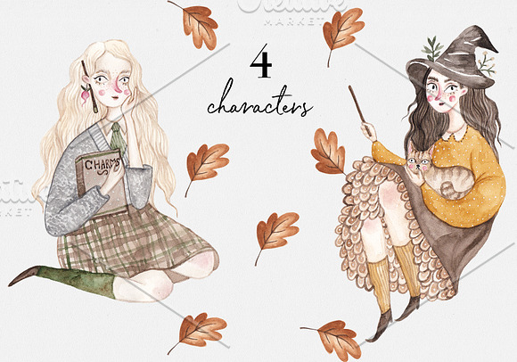 Watercolor Autumn Magic Collection in Illustrations - product preview 2