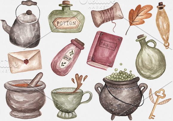 Watercolor Autumn Magic Collection in Illustrations - product preview 3