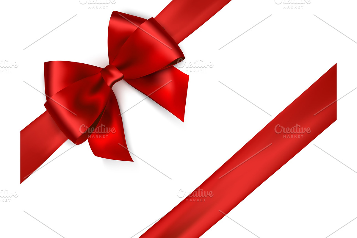 Shiny red satin ribbon on white in Textures - product preview 8