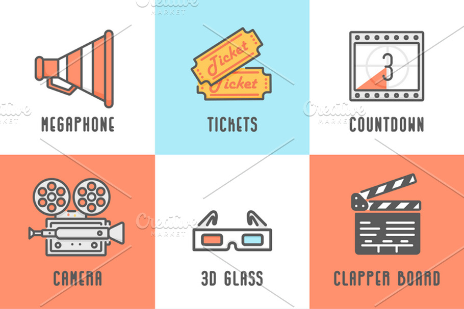 9 Cinema Icons in Graphics - product preview 8