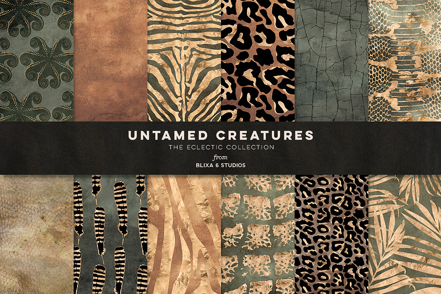 Untamed Creatures: Gold Animal Skins in Patterns - product preview 8