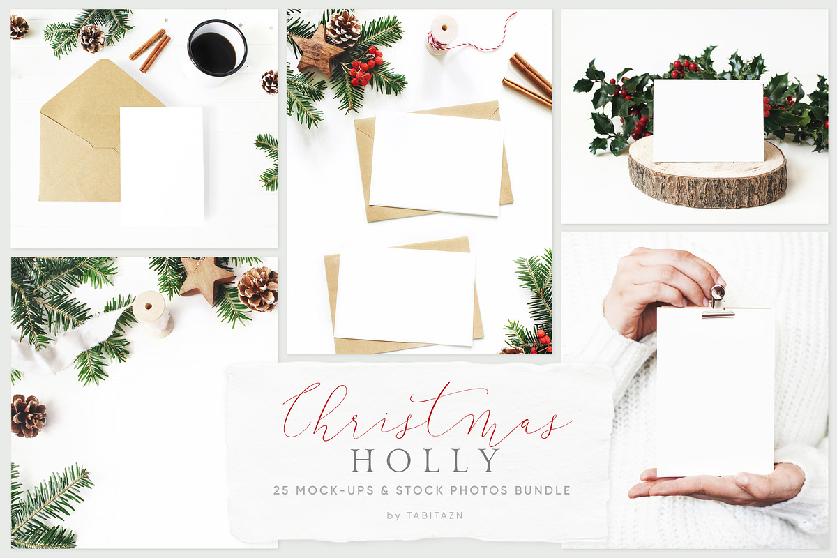 25 Holly Christmas mockups & photos in Product Mockups - product preview 8