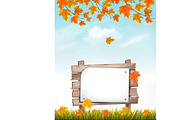 Autumn nature background with leaves
