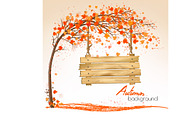 Autumn nature background with a tree