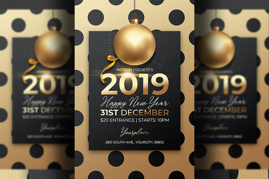 Classy New Year Invitation Flyer in Postcard Templates - product preview 8