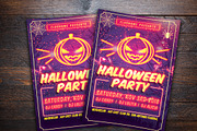 Neon Halloween Party Flyer