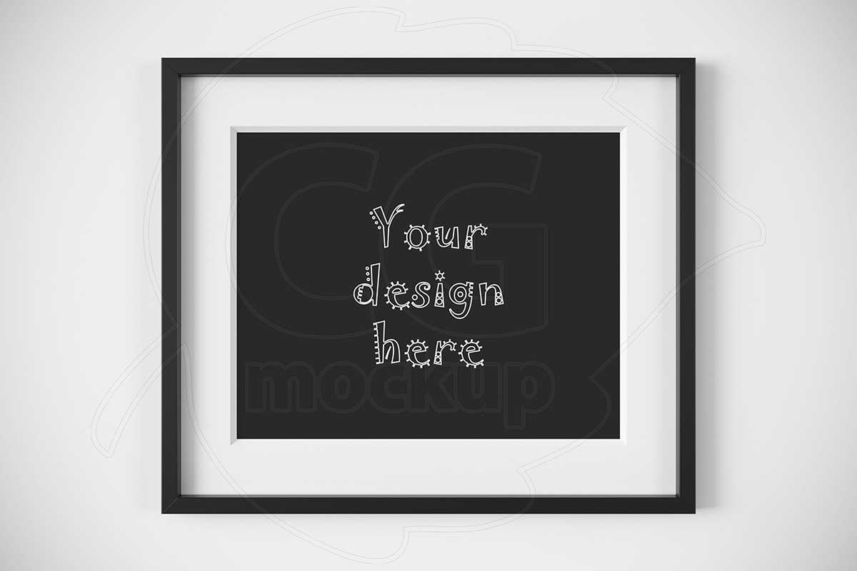 Horizontal black frame matted mockup in Print Mockups - product preview 8