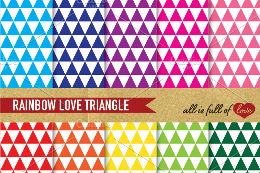 Rainbow Triangle Patterns Pack