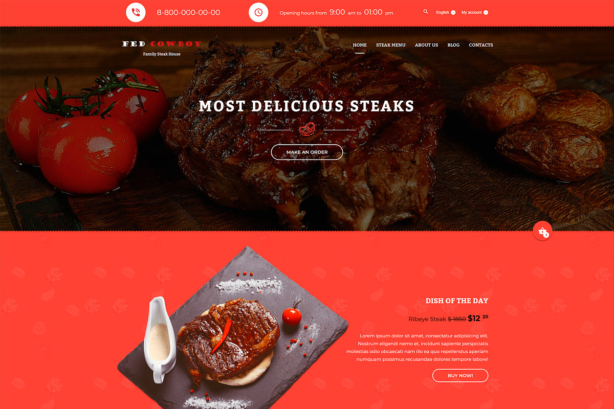 Steak House — HTML5 Template in HTML/CSS Themes - product preview 8