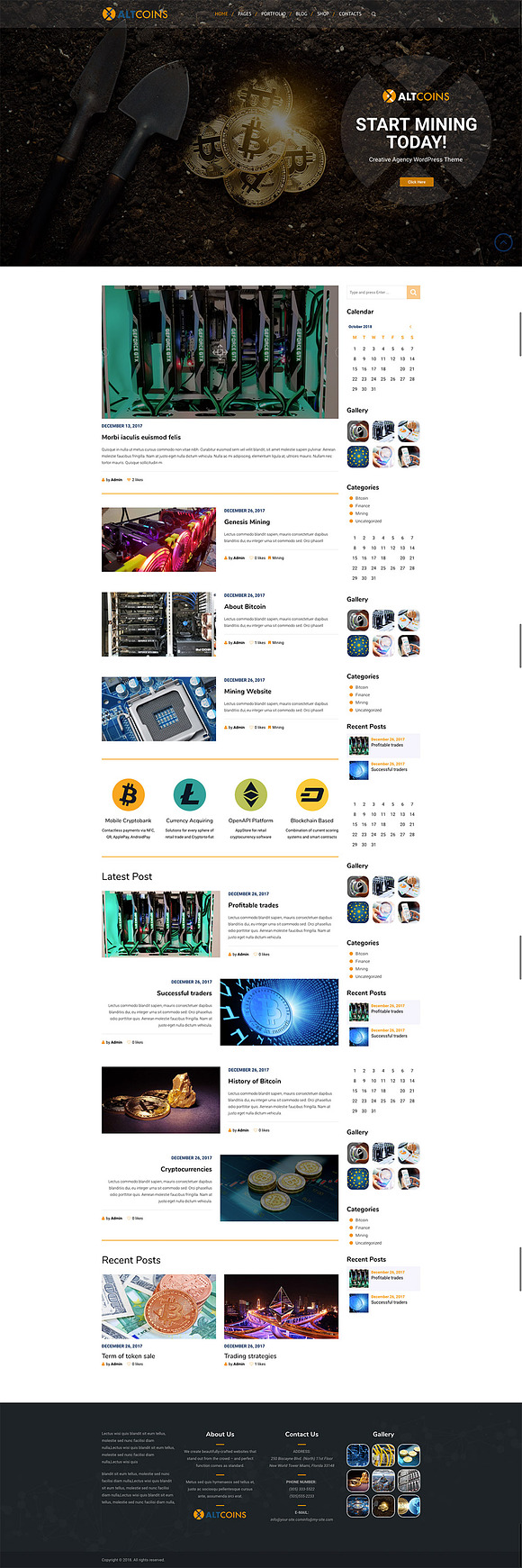 AltCoins Crypto WordPress Theme in WordPress Business Themes - product preview 1