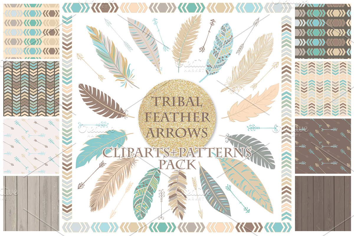 Tribal clipart(vector) and patterns in Illustrations - product preview 8