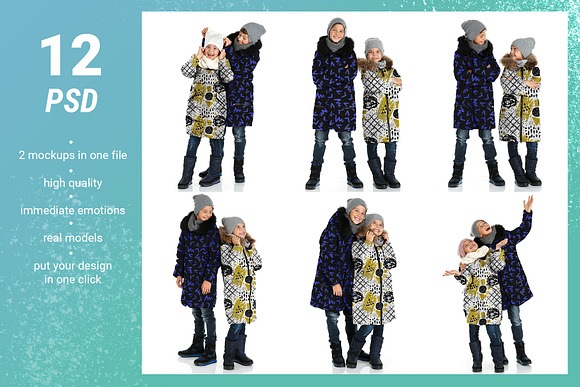 Kid Winter Jackets Mockup Set in Product Mockups - product preview 1