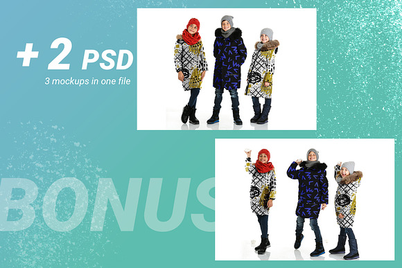 Kid Winter Jackets Mockup Set in Product Mockups - product preview 3