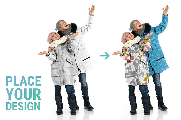 Kid Winter Jackets Mockup Set in Product Mockups - product preview 5