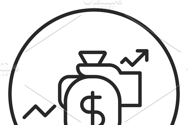 Money growth stroke icon, logo