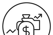 Money growth stroke icon, logo