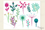 12 Flower Clipart in Vector and PNG