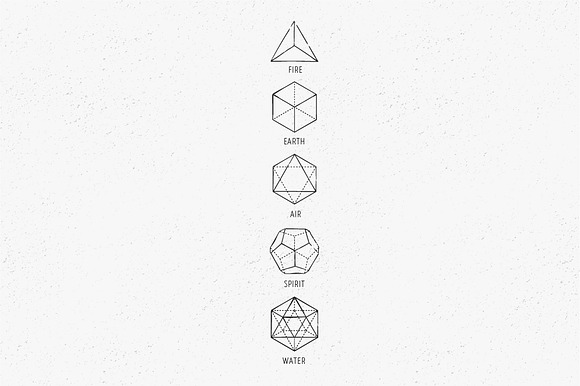 5 Elements - Sacred Geometry icons in Hipster Icons - product preview 1