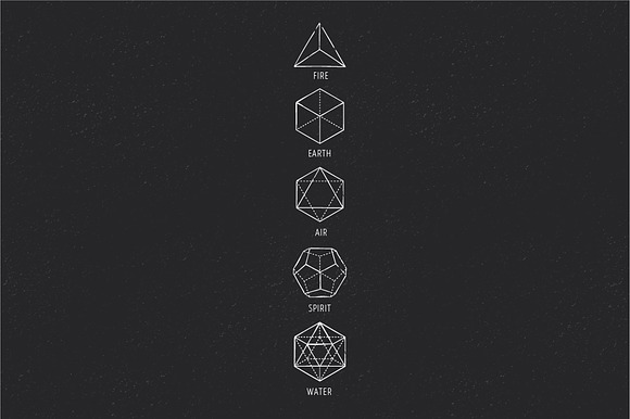 5 Elements - Sacred Geometry icons in Hipster Icons - product preview 3