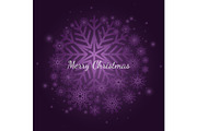 Purple winter snowflake Christmas