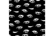 White female eyes seamless pattern