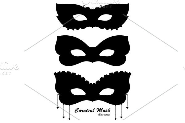 Carnival mask black silhouettes