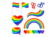 Pride signs, lgbt rights symbols