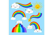 Rainbows and clouds elements