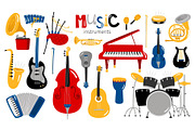 Cartoon musical instruments