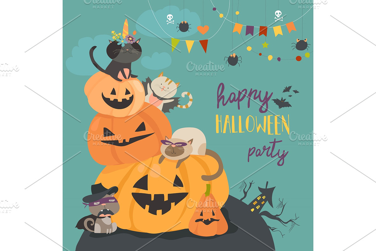 Happy halloween with pumpkin and in Illustrations - product preview 8