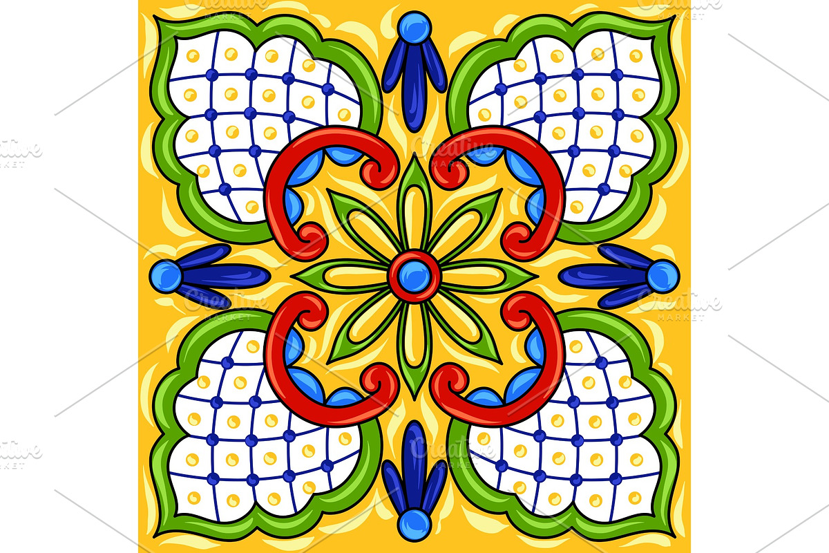 Mexican talavera ceramic tile in Textures - product preview 8