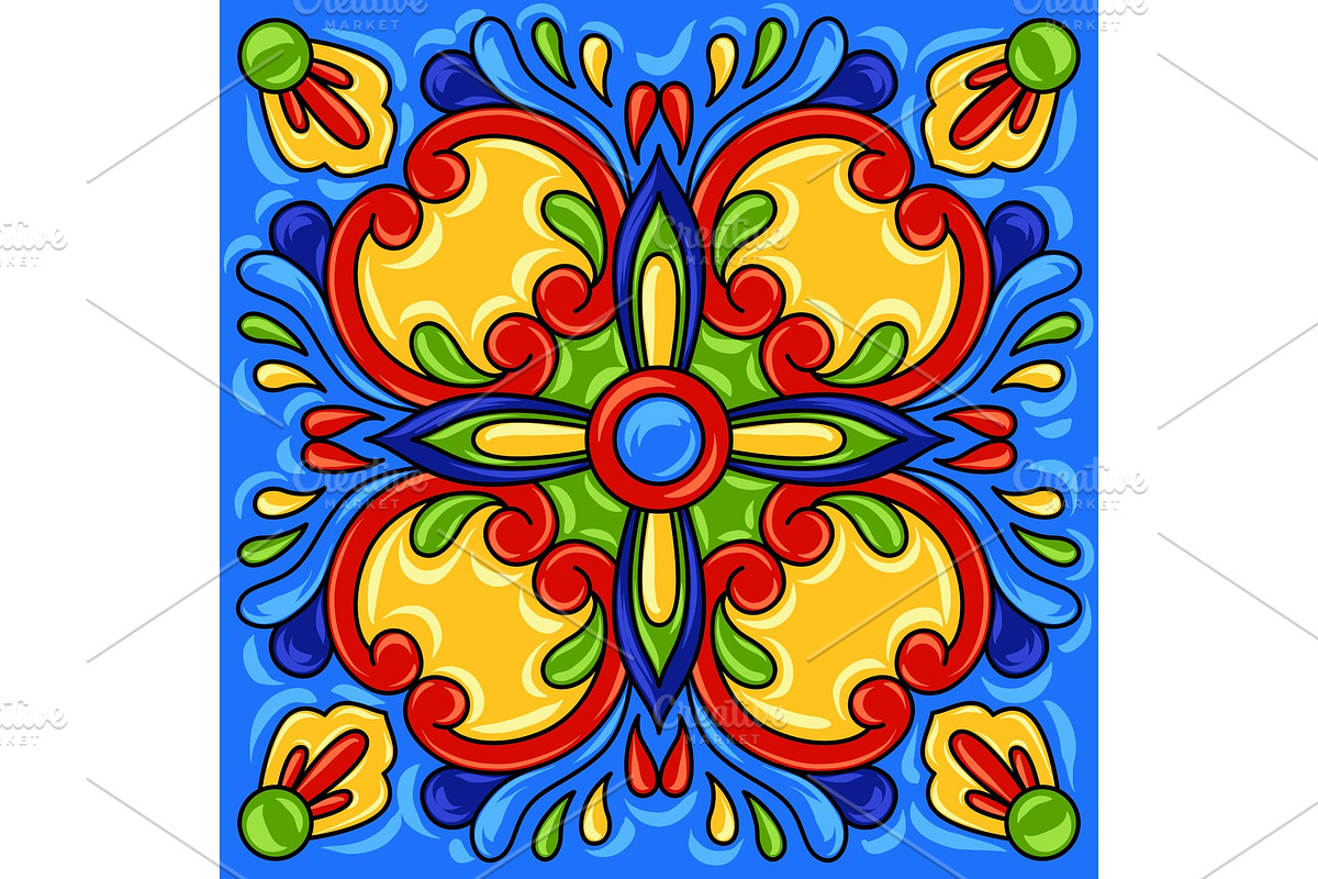 Mexican talavera ceramic tile in Textures - product preview 8