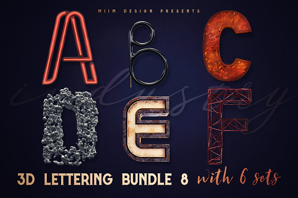 3D Lettering Mega Bundle 8 Industry in Graphics - product preview 44